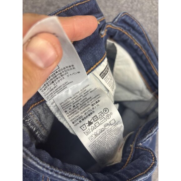 Levi's Ribcage Straight Jeans Womens 27x27 Blue High Rise Button Fly Raw Hem - Picture 9 of 10